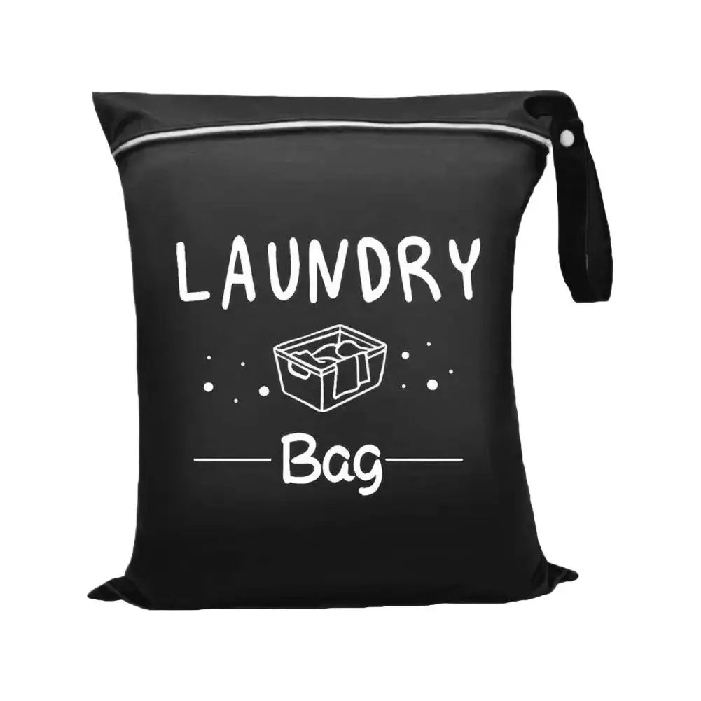 Waterproof travel laundry bag, wet and dry clothing organizer with zipper and shoulder strap, portable storage bag