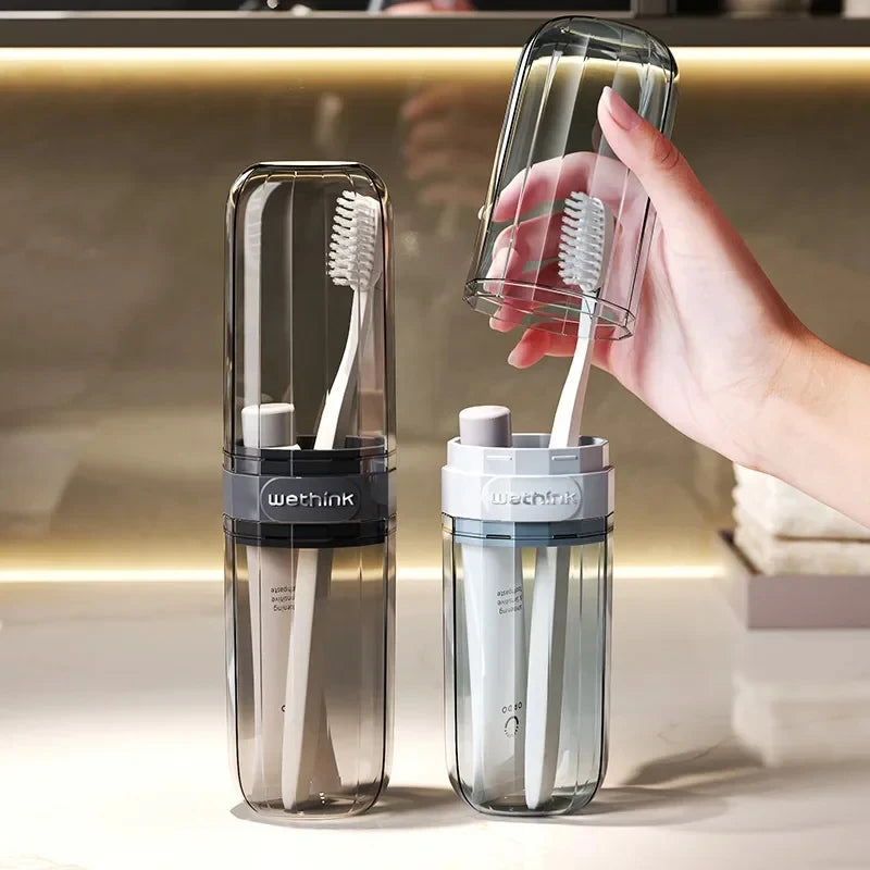 Kekkomania Shop – Travel Toothbrush Case, Portable Hard and Clear Organizer