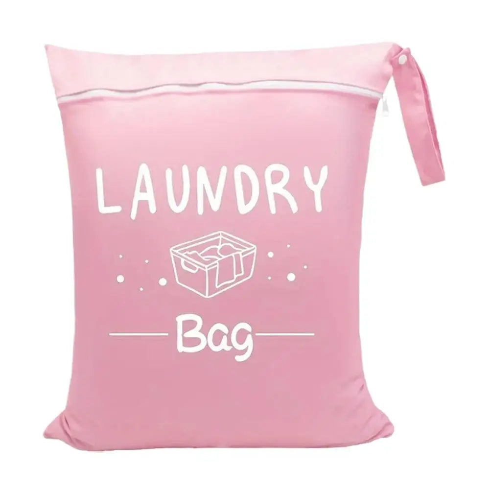 Waterproof travel laundry bag, wet and dry clothing organizer with zipper and shoulder strap, portable storage bag
