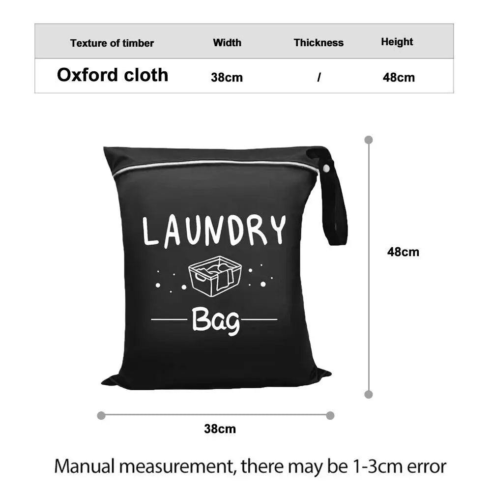 Waterproof travel laundry bag, wet and dry clothing organizer with zipper and shoulder strap, portable storage bag
