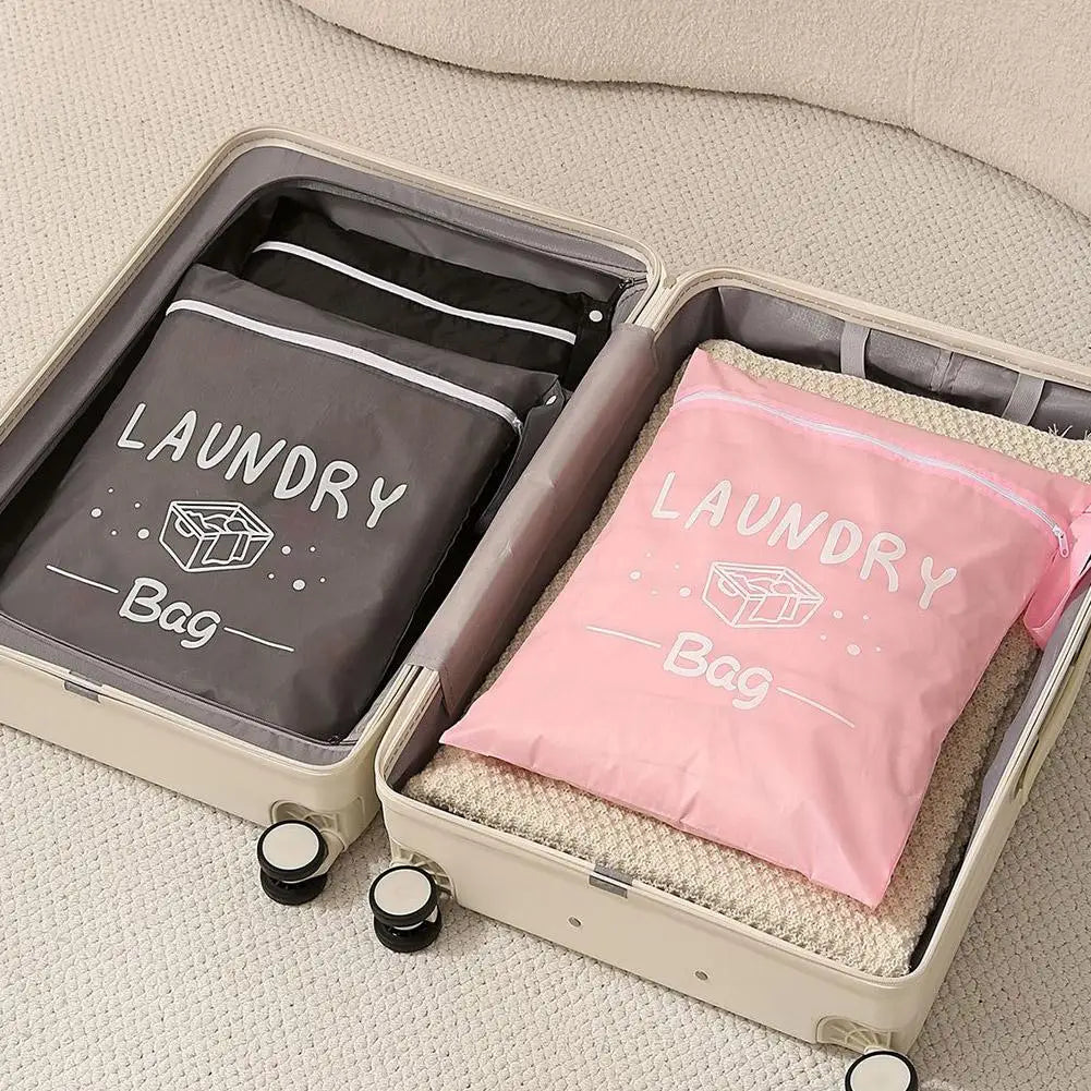 Waterproof travel laundry bag, wet and dry clothing organizer with zipper and shoulder strap, portable storage bag