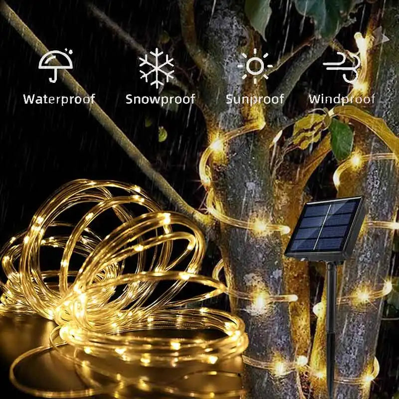 KekkoMania Shop – Outdoor LED Solar String Lights 8 Modes