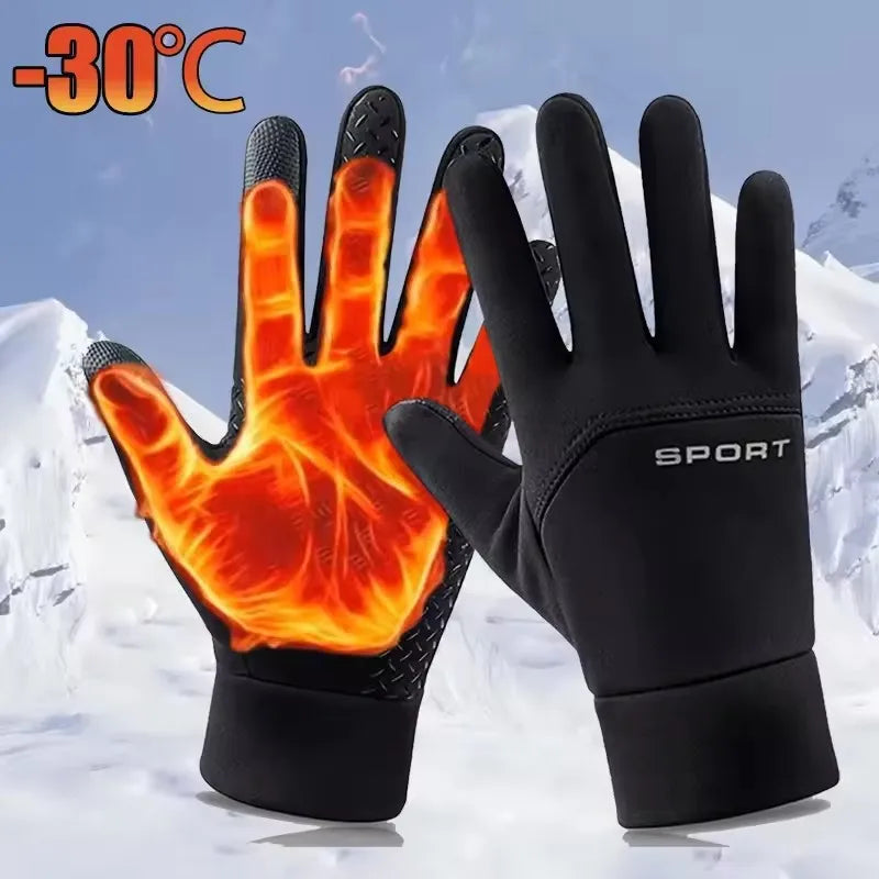 Warm Winter Gloves Touch Screen Cycling Gloves Windproof Non-Slip Cold Proof Ski Gloves for Running Hiking Outdoor Women Men
