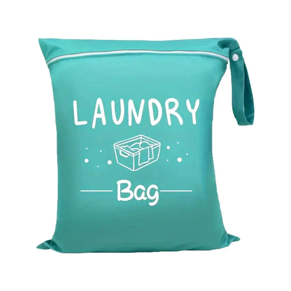 Waterproof travel laundry bag, wet and dry clothing organizer with zipper and shoulder strap, portable storage bag
