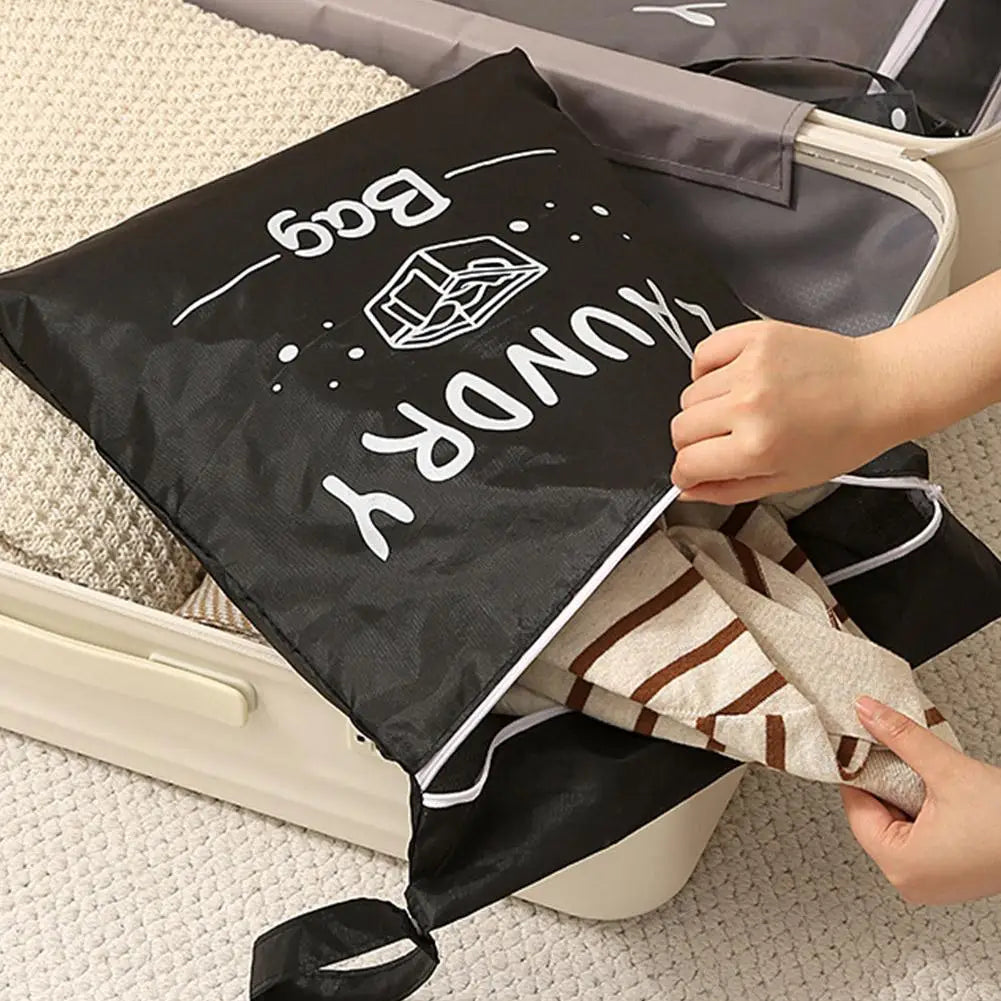 Waterproof travel laundry bag, wet and dry clothing organizer with zipper and shoulder strap, portable storage bag