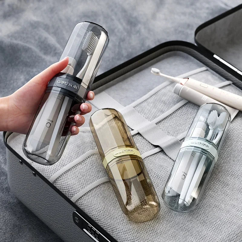 Kekkomania Shop – Travel Toothbrush Case, Portable Hard and Clear Organizer