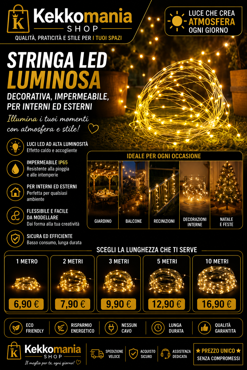 Outdoor LED String Lights – Waterproof Decorative Lights | Kekkomania Shop