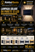 Lampada Solare da Parete 12 LED Impermeabile – Illuminazione Esterna | Kekkomania Shop