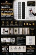 Organizer Portascarpe da Appendere con 12 Tasche – Salvaspazio per Porta, Armadio e Camera da Letto