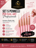 KekkoMania Shop – Set 5 Pennelli per Nail Art Professionale