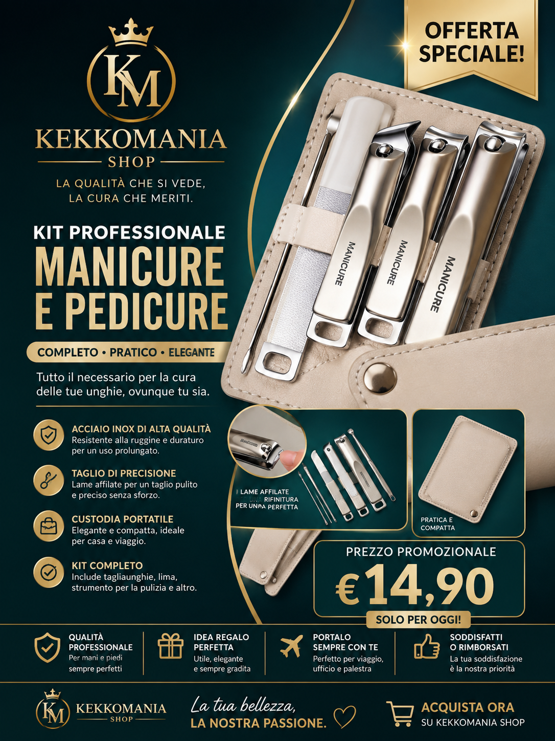 KekkoMania Shop – Kit Professionale Manicure e Pedicure