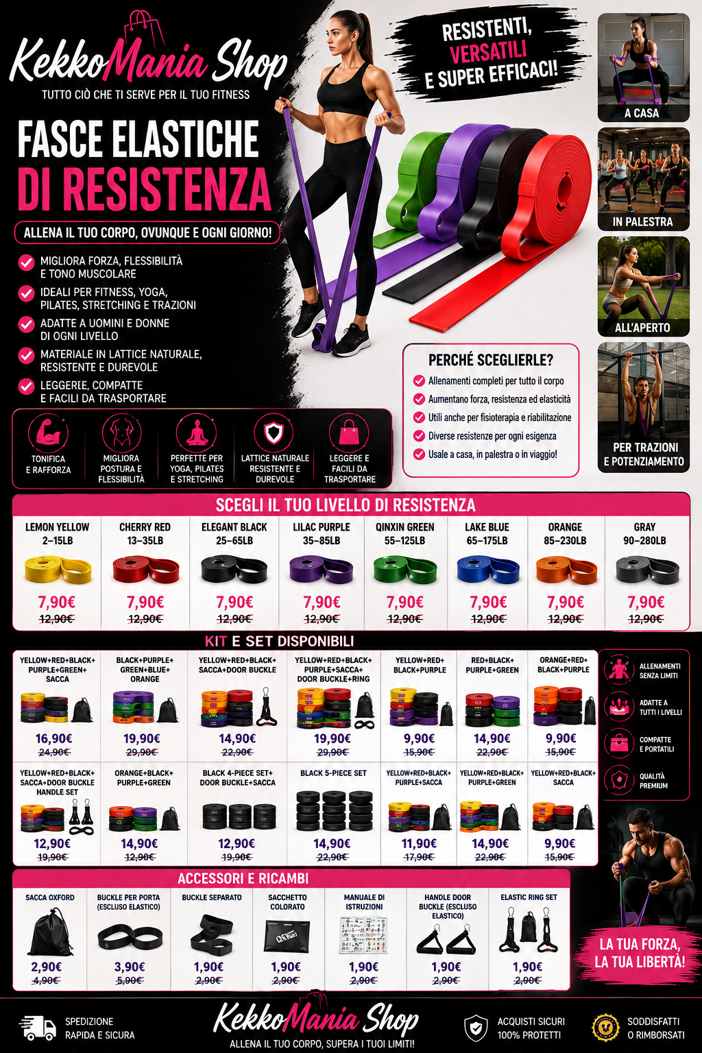 KekkoMania Shop – Resistance Bands for Fitness, Yoga, Pilates, and Pull-Ups