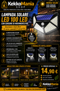 Lampada Solare LED con Sensore di Movimento PIR – 100 LED | Kekkomania Shop