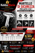 Martelletto Frangivetro di Emergenza 2 in 1 con Taglia Cinture per Auto