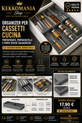 Organizer per Cassetti Cucina – Portaposate, Portacoltelli e Porta Spezie Salvaspazio
