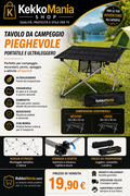KekkoMania Shop – Tavolo da Campeggio Pieghevole Portatile Ultraleggero