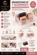 7-Compartment Clear Makeup Organizer – Multi-purpose Cosmetic Holder