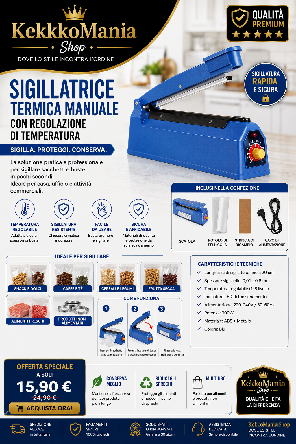 Heat Sealer for Bags – Electric Sealing Machine for Food and Packaging