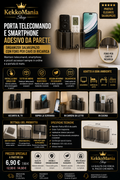 Wall-Mounted Remote Control and Smartphone Holder – Space-Saving Organizer with Charging Cable Hole