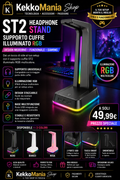 ST2 RGB Illuminated Gaming Headset Stand | Desk Headphone Holder | KekkoMania Shop