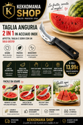 Watermelon Slicer 2 in 1 in Stainless Steel – Slice and Serve | Kekkomania Shop