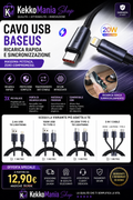KekkoMania Shop – Cavo USB Baseus per Ricarica Rapida iPhone e Smartphone