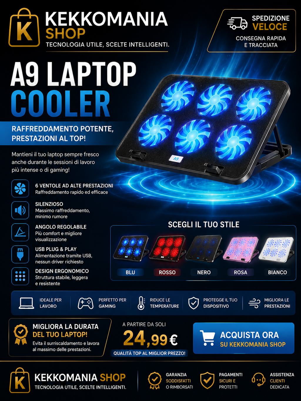 A9 Laptop Cooler – Notebook Cooling Stand