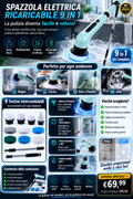 Electric Rechargeable Cleaning Brush 9-in-1 – Multi-Purpose Kit for Bathroom, Kitchen, and Home
