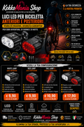 KekkoMania Shop – Set Luci LED per Bicicletta Anteriore e Posteriore, Lampade di Sicurezza