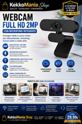 Webcam Full HD 2MP with Integrated Microphone for PC and Notebook | Camera for Video Calls and Streaming | KekkoMania Shop