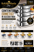 Stainless Steel Airtight Food Containers – Sets and Sizes from 600 ml to 5.2 L with Airtight Lid