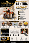 360° Rotating Spice Rack – Multifunctional Rotating Organizer for Kitchen and Bathroom
