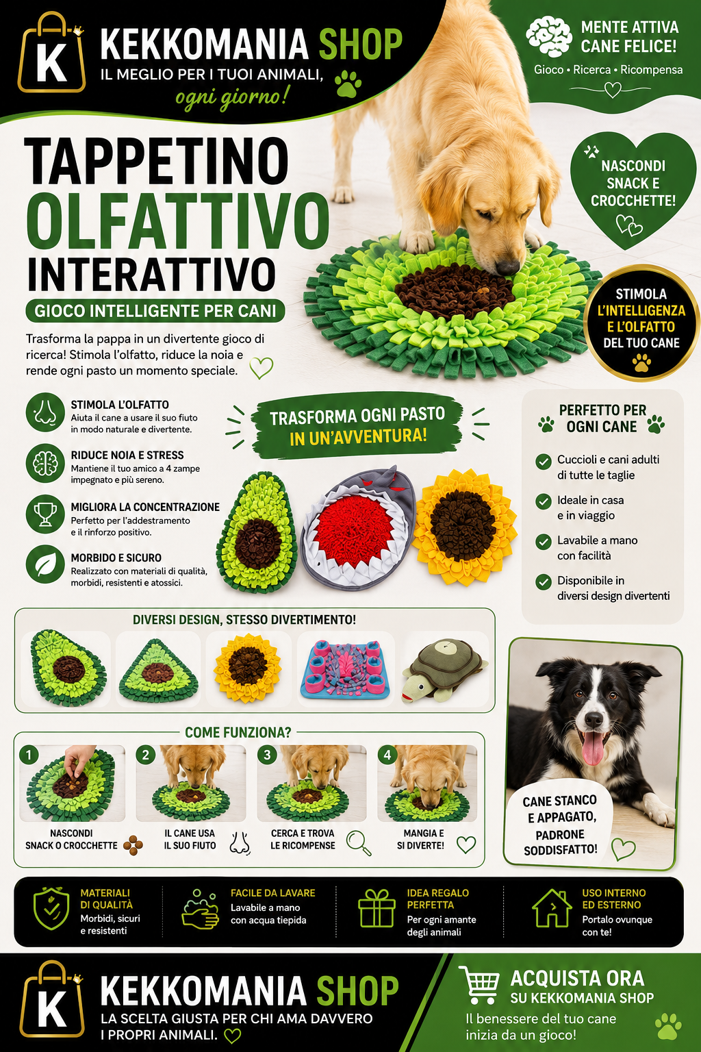 Interactive Snuffle Mat for Dogs – Smart & Anti-Boredom Toy | Kekkomania Shop