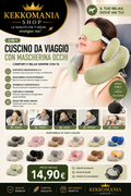 Cuscino da Viaggio 2 in 1 con Mascherina Occhi – Supporto Collo e Comfort | Kekkomania Shop