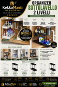 Organizer Sottolavello Estraibile a 2 Livelli – Scaffale Salvaspazio per Cucina e Bagno