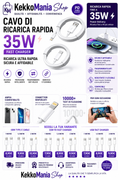 KekkoMania Shop – Cavo di Ricarica Rapida PD 35W per iPhone – USB-A / USB-C