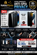 KekkoMania Shop – 3 Vetro Temperato Privacy Anti-Spia per iPhone