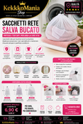 Sacchetto in Rete per Lavatrice con Chiusura a Cordino – Protezione per Capi Delicati (Diverse Misure)