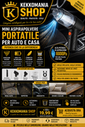 KEKKOMANIA SHOP – Mini Aspirapolvere Portatile per Auto, Aspirapolvere Wireless ad Alta Potenza