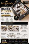 Organizer Espandibile per Cassetti – Divisori Regolabili per Cucina, Bagno e Armadio