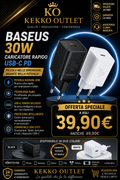 Baseus 30W GaN5 Caricatore Rapido USB-C PD – Caricabatterie Fast Charge per Smartphone e Tablet