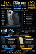 UGREEN Power Bank Magnetico 10.000mAh PD 20W – Ricarica Wireless Rapida