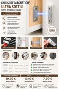Ultra-thin Magnetic Catches for Cabinets and Drawers – 2, 6 or 10 Piece Kit with Adhesive and Screws