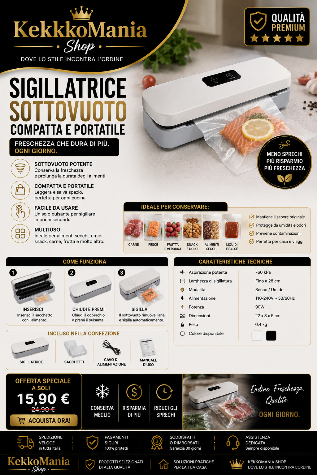 Mini sigillatore per sacchetti ricaricabile USB – termosigillatore portatile per alimenti